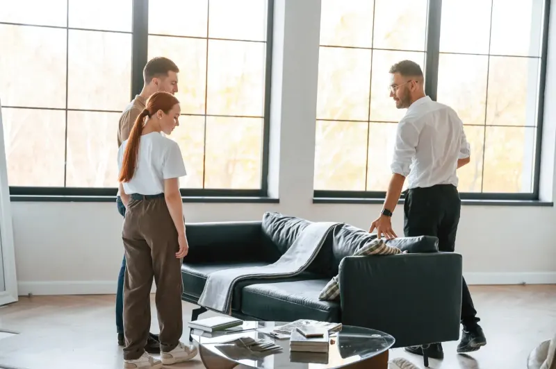 Vermieter klingelt an Wohnungstür für häufige Besichtigung